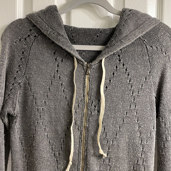 Knitted Gray Zip-Up Jacket - Picture 3 of 7
